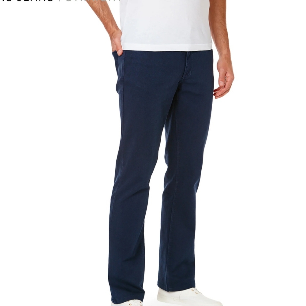 Mott & Bow Straight Mercer Classic 5 Pocket Stretch Jeans in Dark Blue.40x32